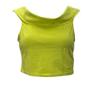 Victoria's Secret Bra Tops‎ Neon Yellow Cowl Off Shoulder Crop Top  L NWT